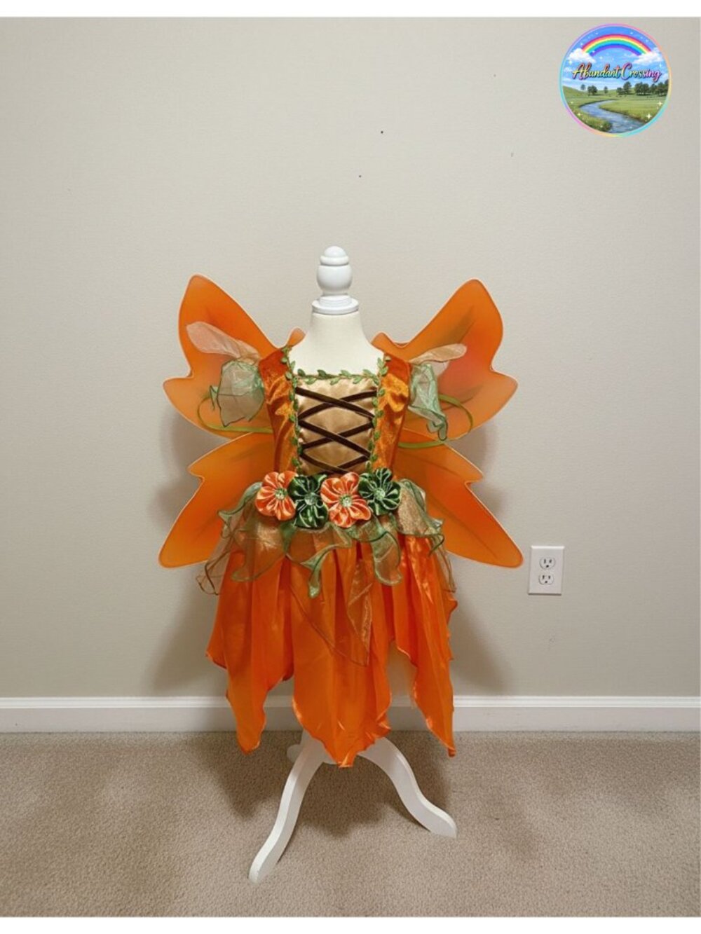 Girls Fairy Dress Up Costume Set with Wings for Pretend Play